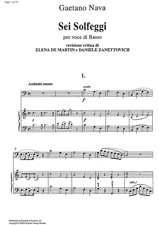 6 Solfeggi (6 solfeggios) - Score