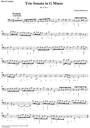 Trio Sonata in G Minor, Op. 3 No. 1 - Basso Continuo
