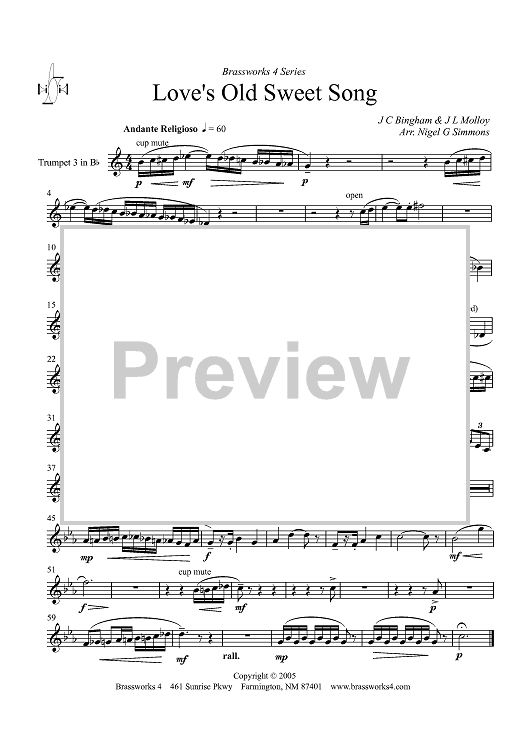 Love's Old Sweet Song - Trumpet 3 in Bb