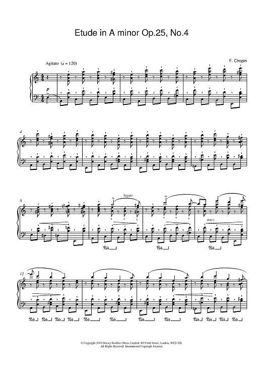 Etude in A minor Op 25 No 4