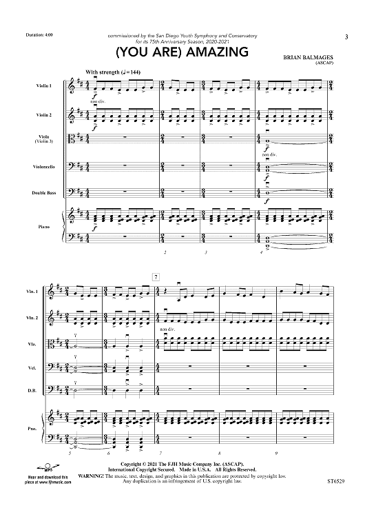(You Are) Amazing - Score