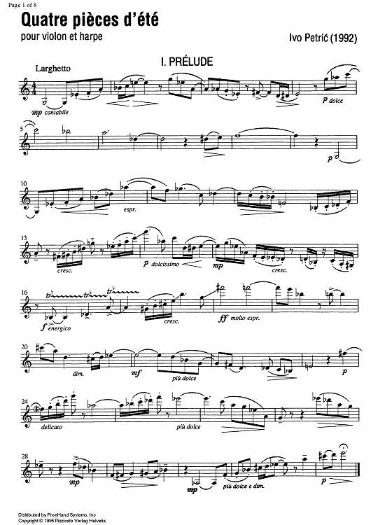 Quatre pièces d'été - Violin