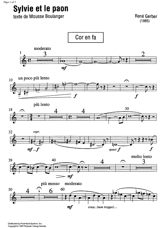 Sylvie et le paon - Horn in F