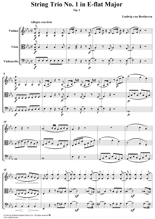 Trio in E-flat major, Op. 3