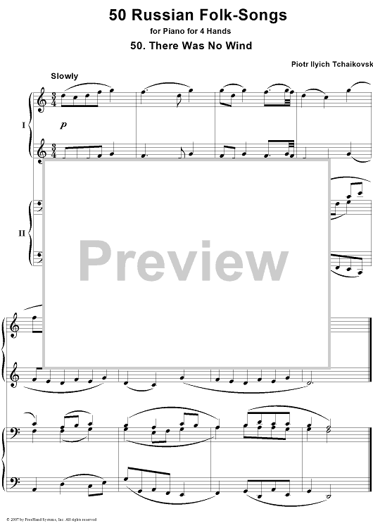 50 Russian Folk-Songs. No. 50. There Was No Wind