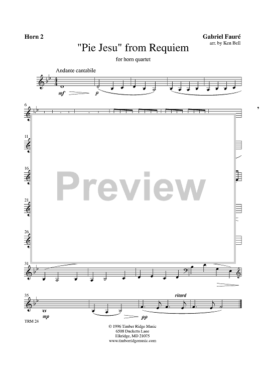 "Pie Jesu" from Requiem - Horn 2