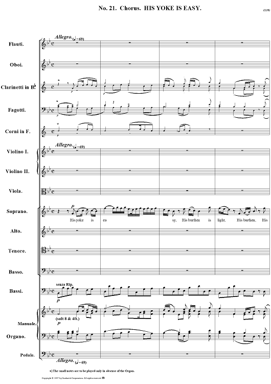 Messiah, no. 21: His yoke is easy, and His burden is light - Full Score