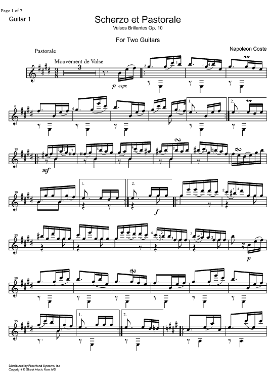 Scherzo et pastorale Op.10 - Guitar