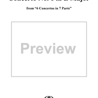 Concerto No. 6 in E Major from "6 Concerti Grossi" - From "6 Concertos in 7 Parts" - Bass