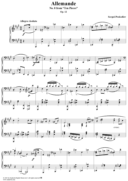 こつぶ　mezzo piano Allemande, No. 8 from 