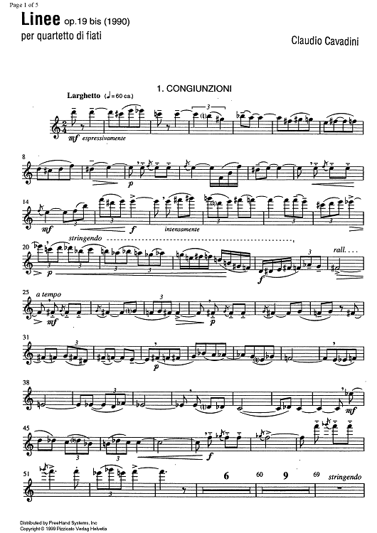 Linee Op.19 - Flute