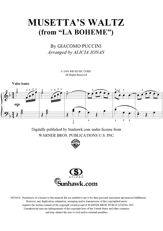 Musetta's Waltz, from "La Boheme"