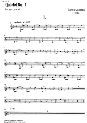 Quartet No. 1 - E-flat Baritone Saxophone