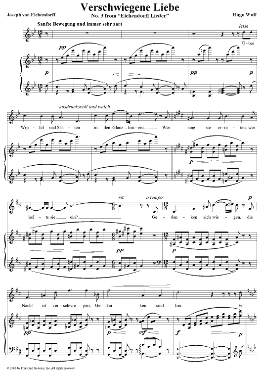Verschwiegene Liebe, No. 3 from "Eichendorff Lieder"