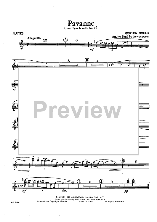 Pavanne (from Symphonette No. 2) - Flutes