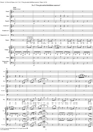 "Non più andrai farfallone amoroso", No. 9 from "Le Nozze di Figaro", Act 1, K492 - Full Score