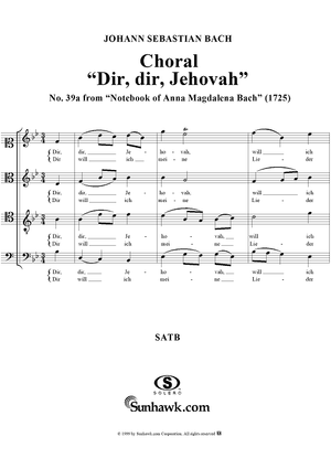 Choral ("Dir, dir, Jehovah") from the Notebook of Anna Magdelena Bach