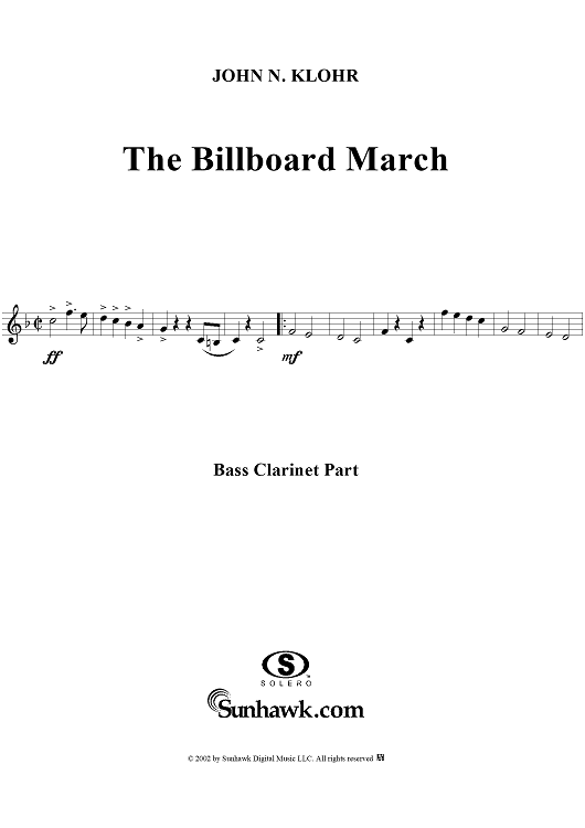 The Billboard March - Bass Clarinet