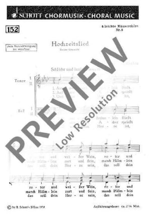 Vier leichte Männerchöre - Choral Score