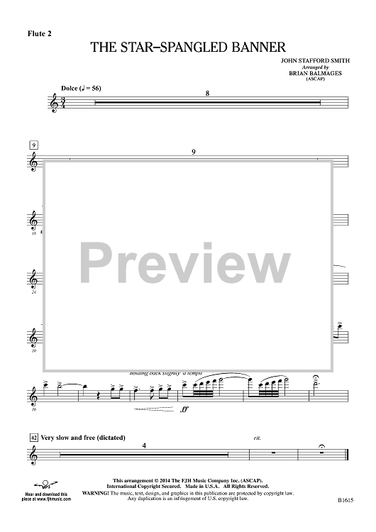 The Star-Spangled Banner - Flute 2