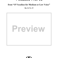 15 Vocalises for Medium or Low Voice, Op. 12: No. 15