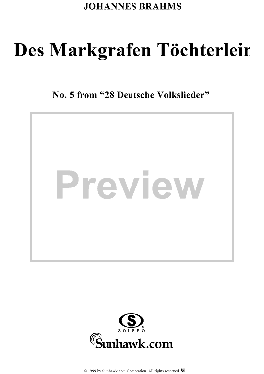 Des Markgrafen Töchterlein\