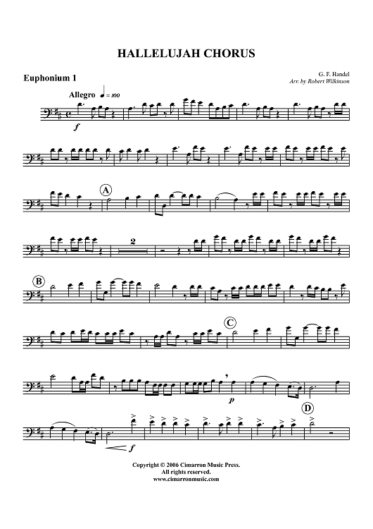 Hallelujah Chorus - Euphonium 1 BC/TC