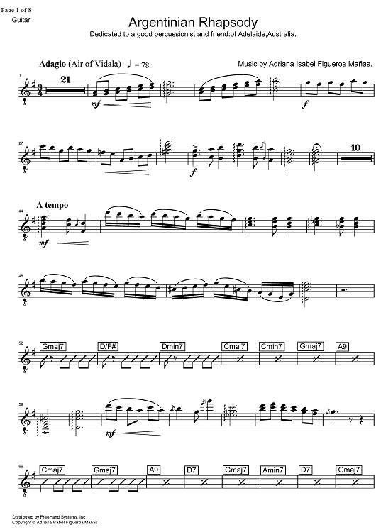 Argentinian Rhapsody - Guitar