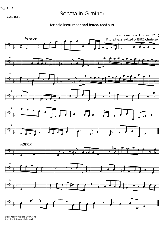 Sonata g minor - Bass