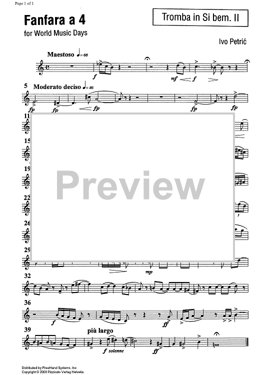 Fanfara a 4 for World Music Days - B-flat Trumpet 2