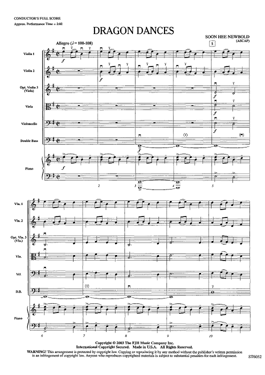 Dragon Dances - Score