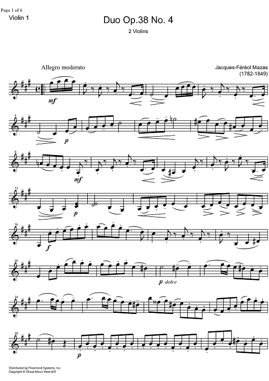 Duo Op.38 No. 4 - Violin 1