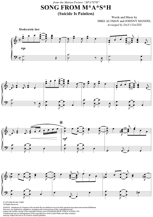 Song from M*A*S*H (Suicide Is Painless)