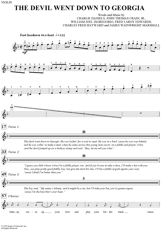 The Devil Went Down to Georgia - Fiddle