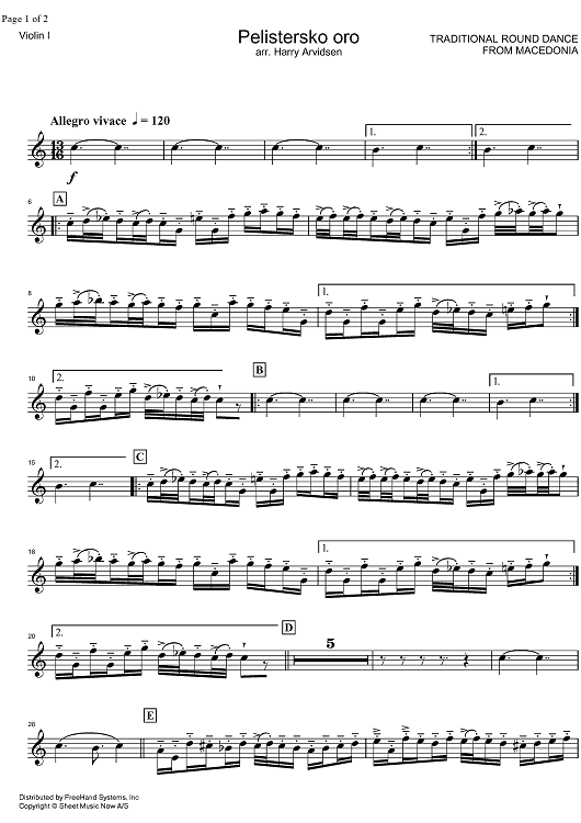 Pelistersko oro - Violin 1
