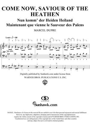 Come Now, Saviour of the Heathen, from "Seventy-Nine Chorales", Op. 28, No. 59