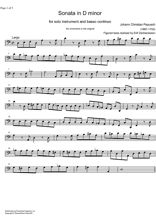 Sonata d minor - Bass