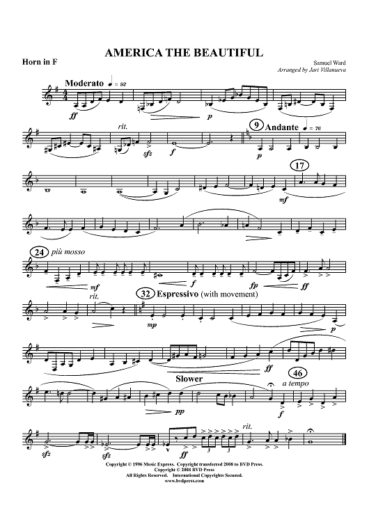 America the Beautiful - Horn (Op. Trombone)