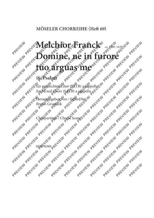 O Lord, do not rebuke me in your anger - Choral Score