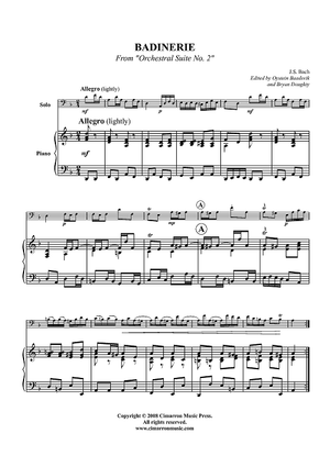 Badinerie - from Orchestral Suite No. 2" - Piano Score