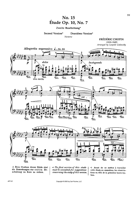 No. 15 - Étude Op. 10, No. 7 (Second Version)