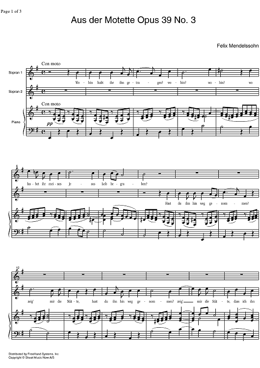 Aus der Motette Op.39 No. 3