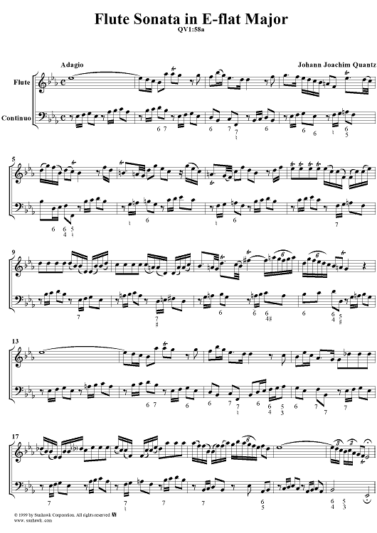 Flute Sonata in E-flat major, QV 1:58a