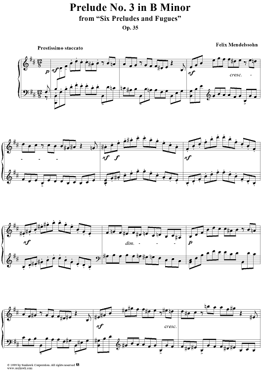 Prelude no. 3 in B minor