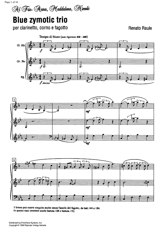 Blue zymotic - Score