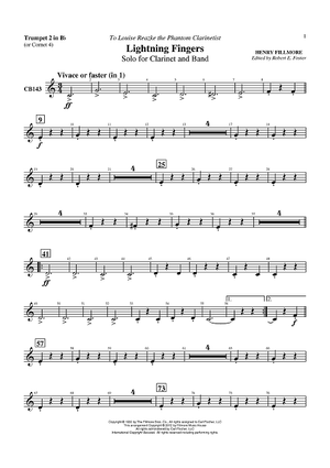 Lightning Fingers - Solo for Clarinet and Band - Trumpet 2 (or Cornet 4) in Bb