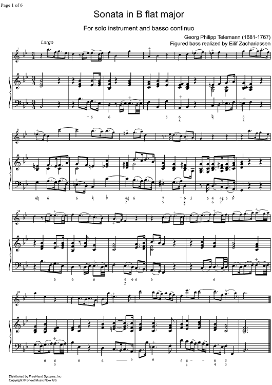 Sonata Bb Major - Score