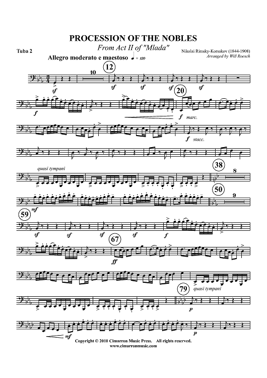 Procession of the Nobles - From Act II of "Mlada" - Tuba 2
