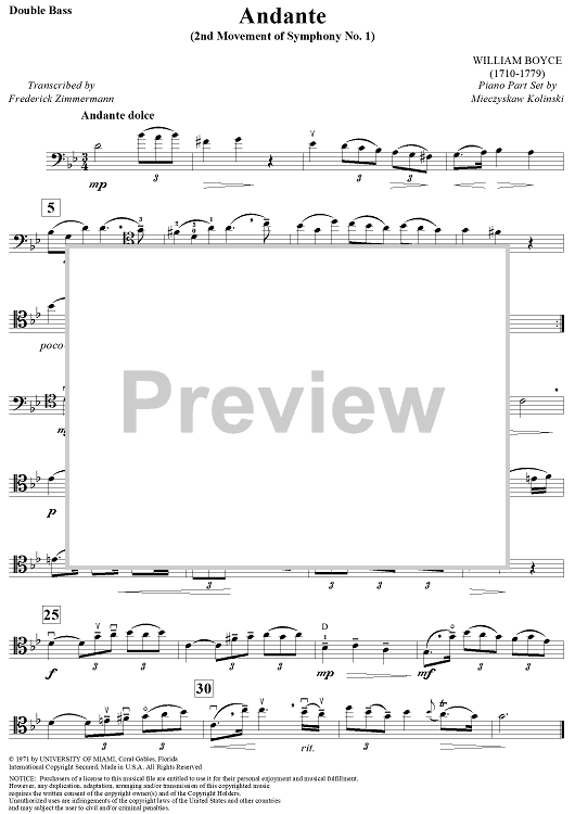 Andante - Double Bass