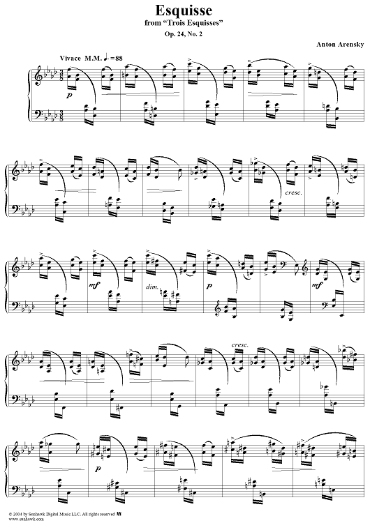 Esquisse No. 2 in A-flat Major, from "Trois Esquisses", Op. 24
